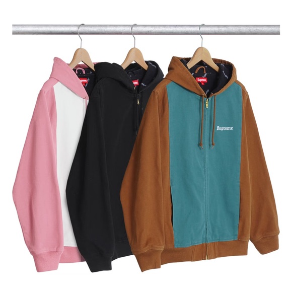 Supreme 2-Tone Hooded Work Jacket - Brown and Teal - Picture 2 of 9